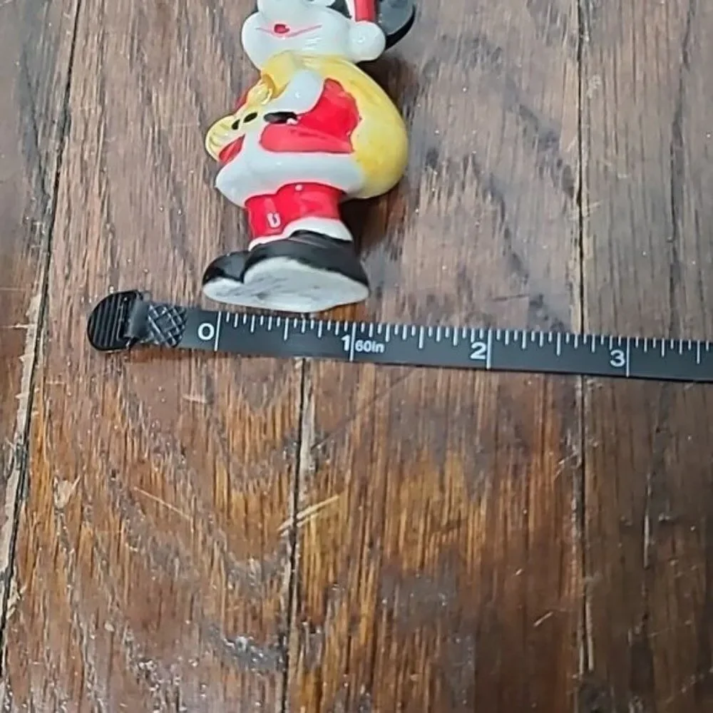 Vintage Disney Mickey Mouse Santa Hanging Christmas Tree Ornament Japan